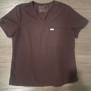 FIGS Women’s Catarina One-Pocket Scrub Top - Size medium - Espresso